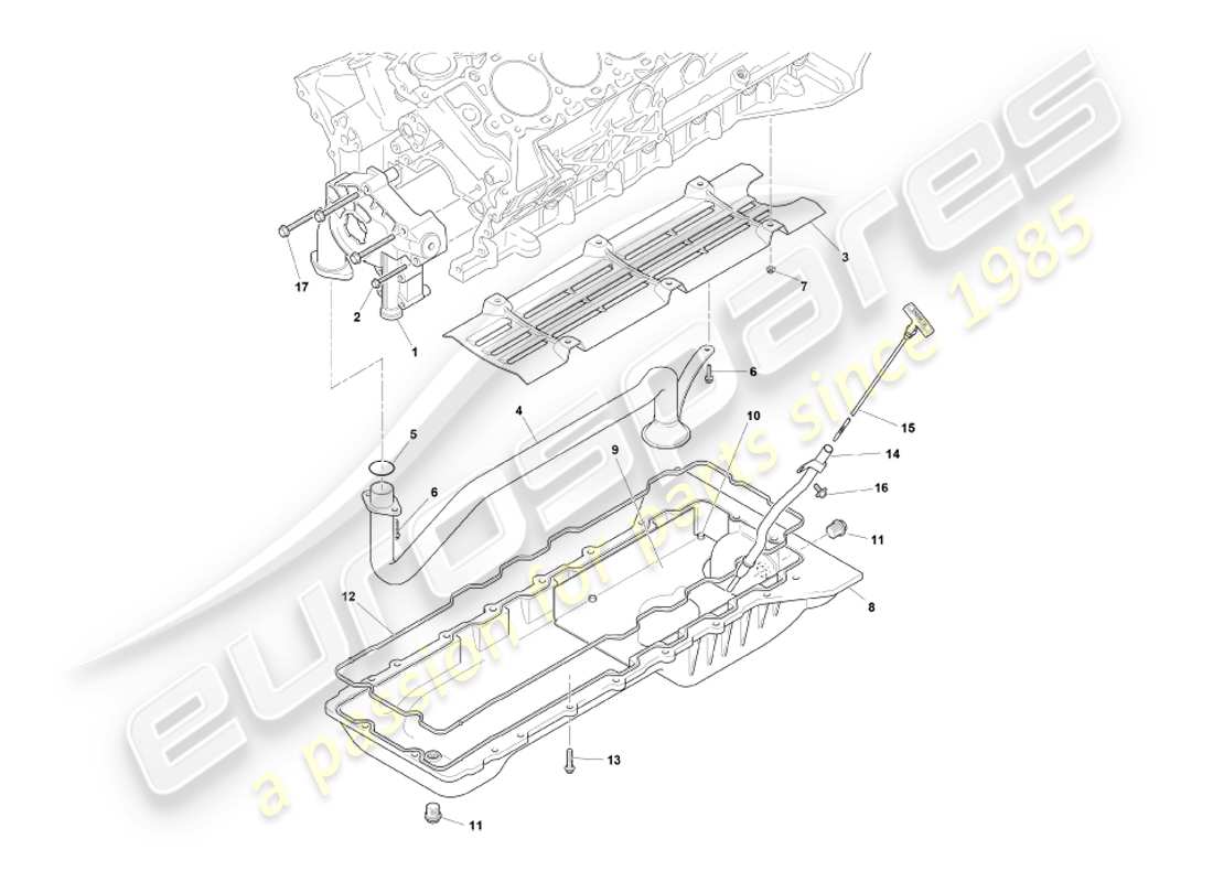 aston martin db7 vantage (2004) oil pump & sump part diagram