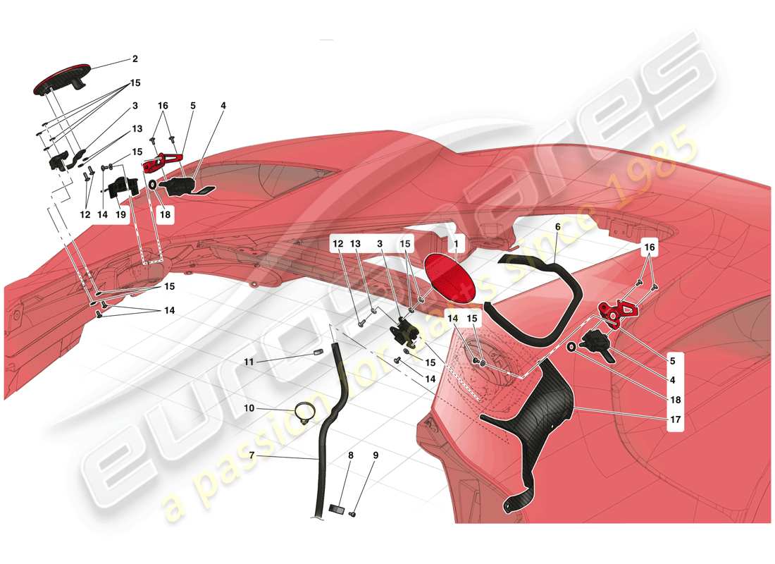 ferrari laferrari (europe) fuelling and charging part diagram