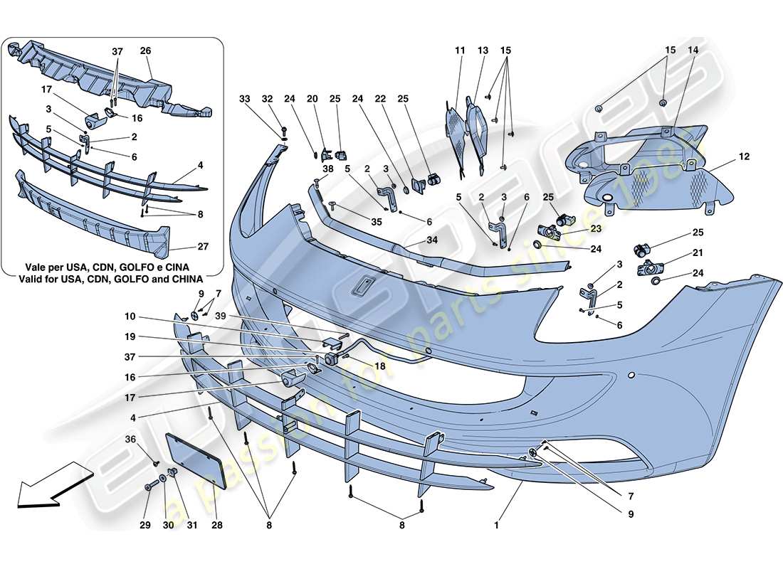 a part diagram from the ferrari ff (usa) parts catalogue