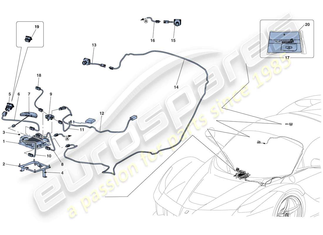 a part diagram from the ferrari laferrari aperta (usa) parts catalogue