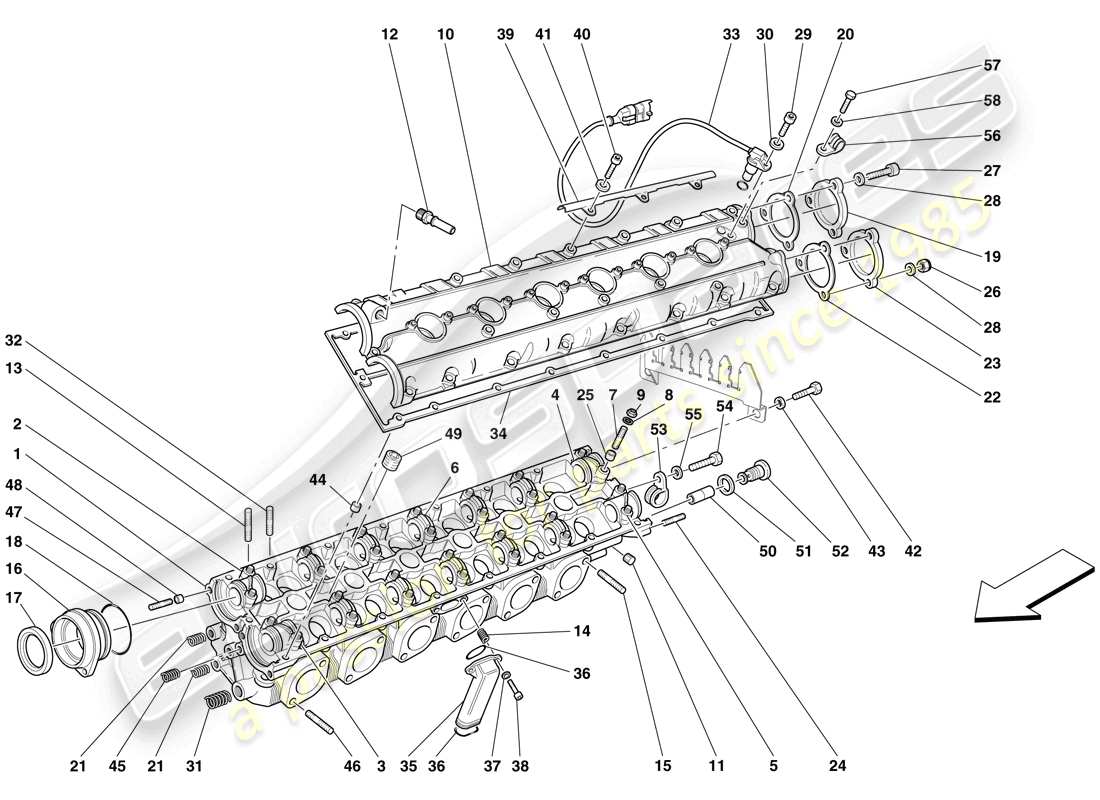 a part diagram from the ferrari 612 sessanta (europe) parts catalogue