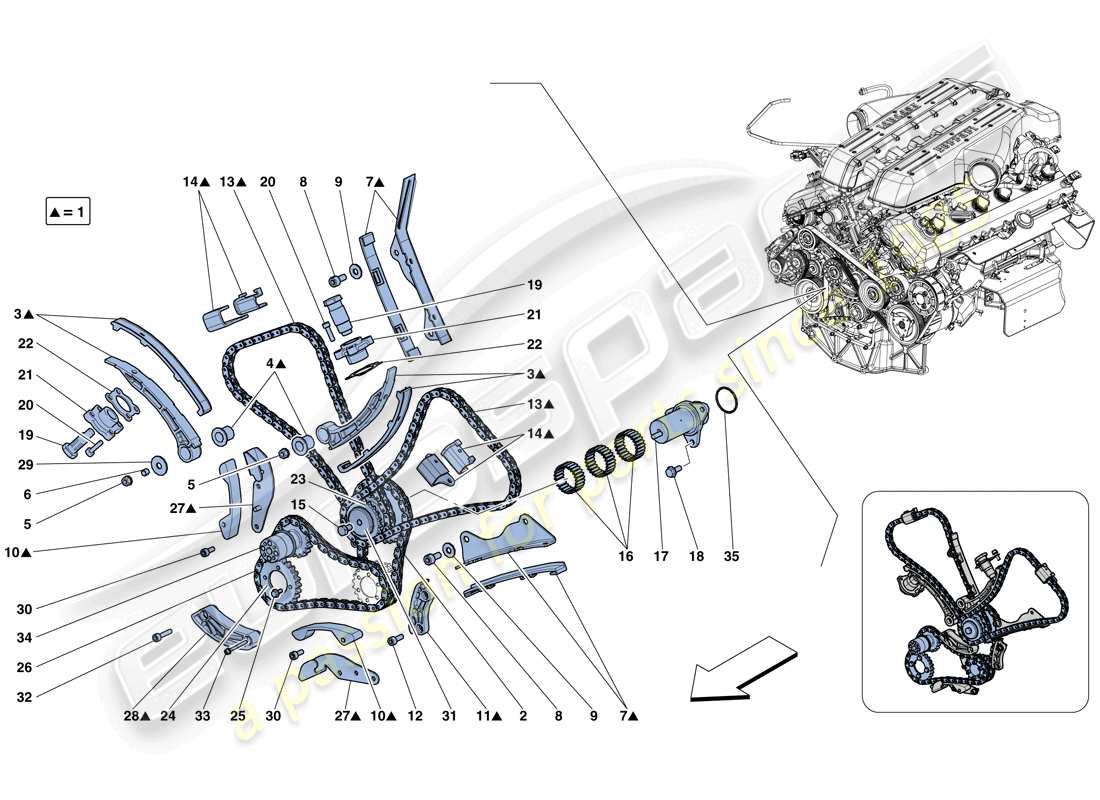 a part diagram from the ferrari gtc4 lusso (rhd) parts catalogue