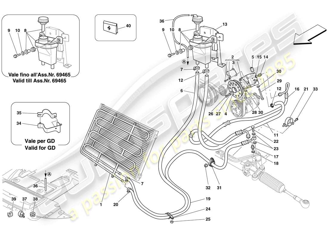 a part diagram from the ferrari 599 parts catalogue