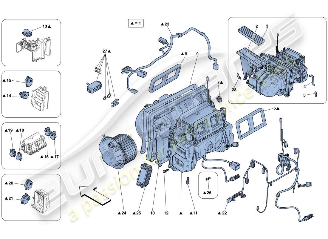 a part diagram from the ferrari 488 gtb (rhd) parts catalogue