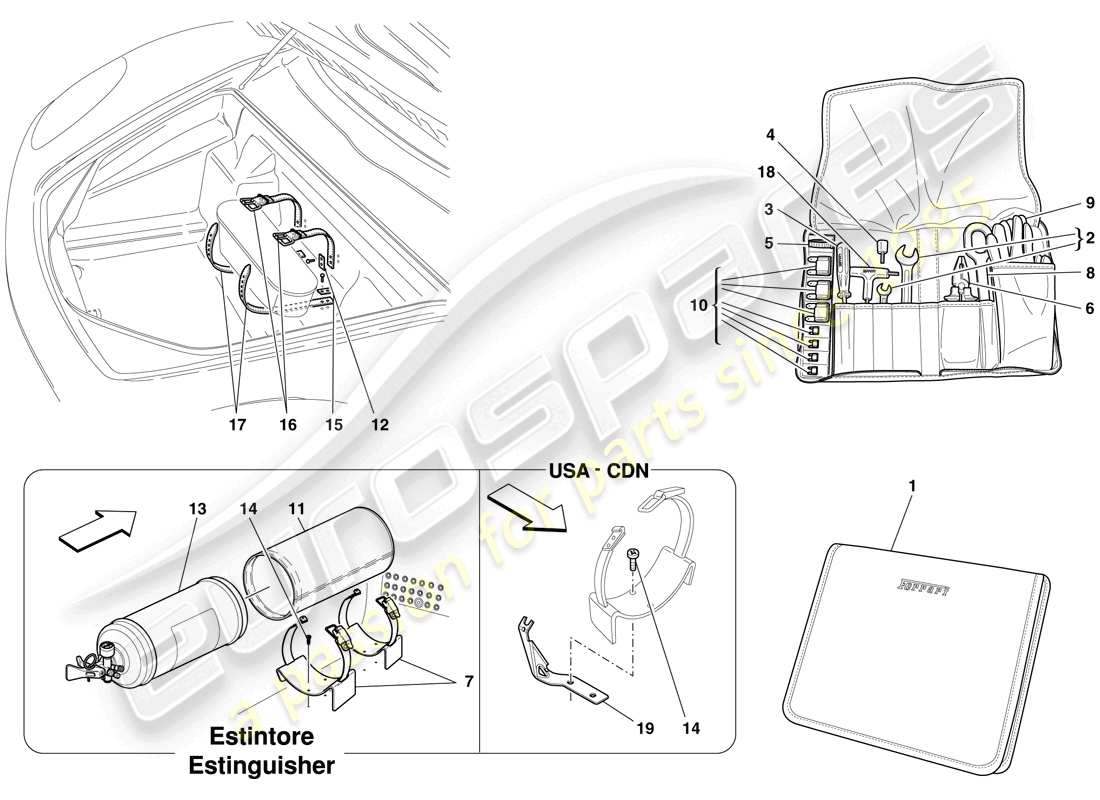 a part diagram from the ferrari f430 scuderia spider 16m (europe) parts catalogue