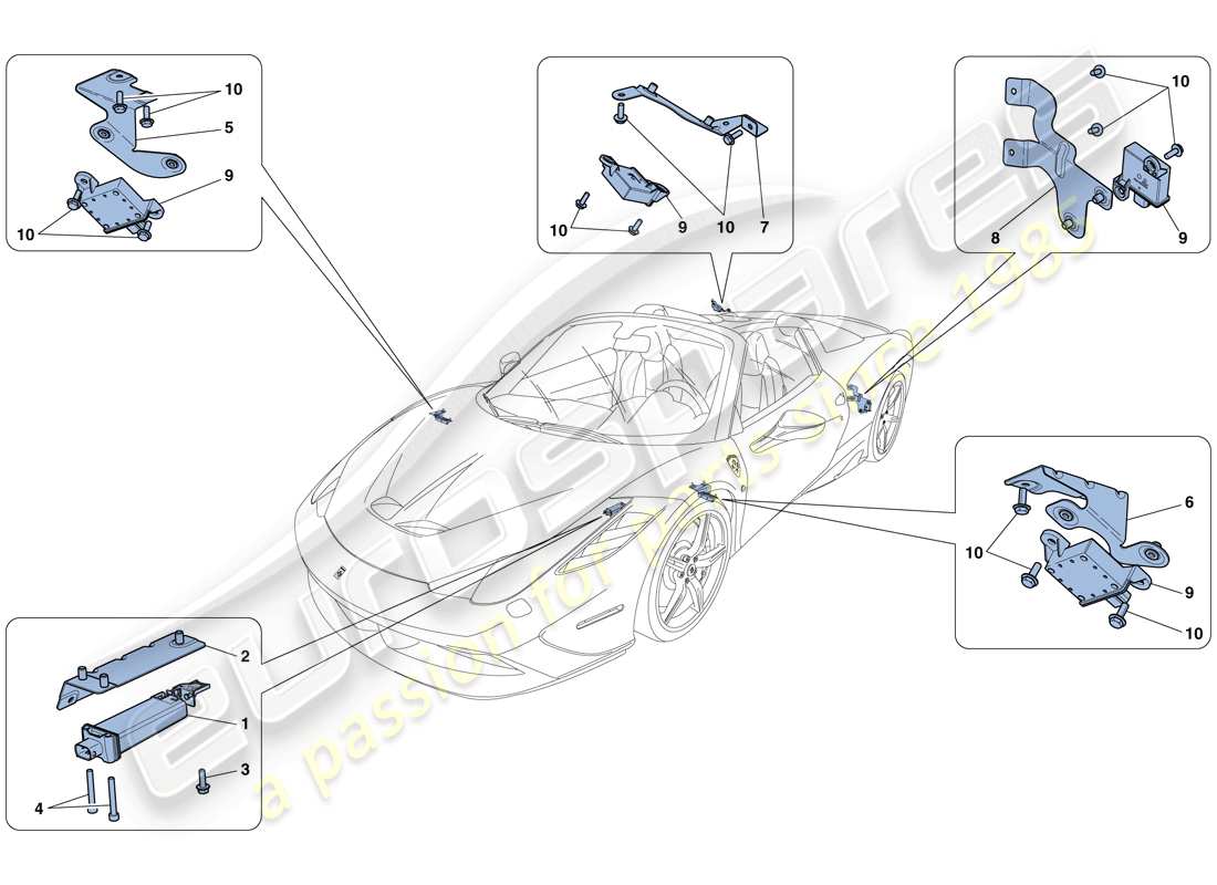 a part diagram from the ferrari 458 parts catalogue