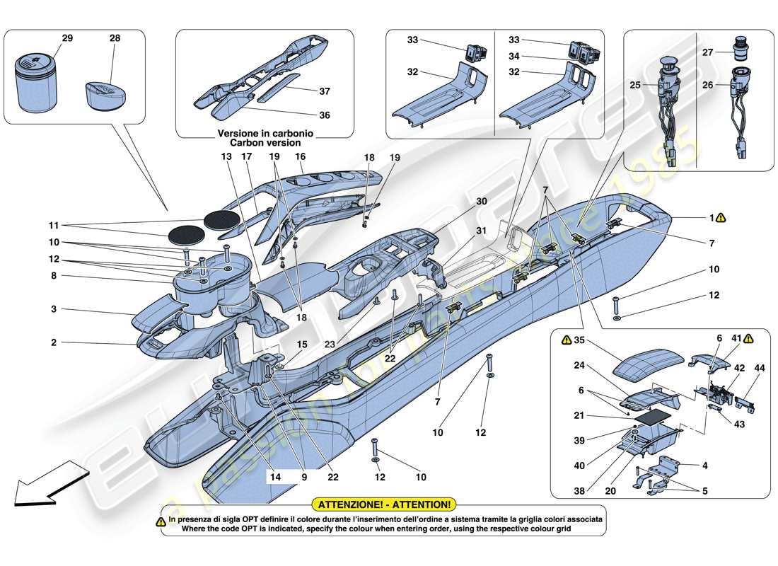 a part diagram from the ferrari 488 spider (usa) parts catalogue