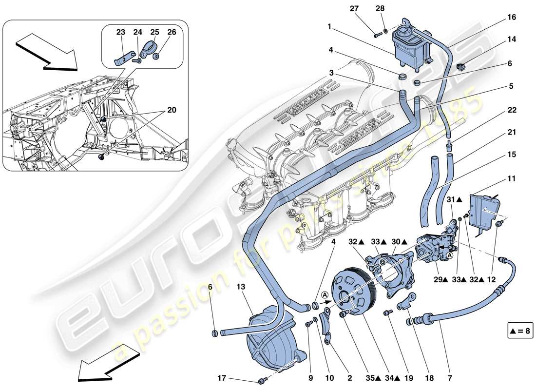 a part diagram from the ferrari 458 speciale (usa) parts catalogue