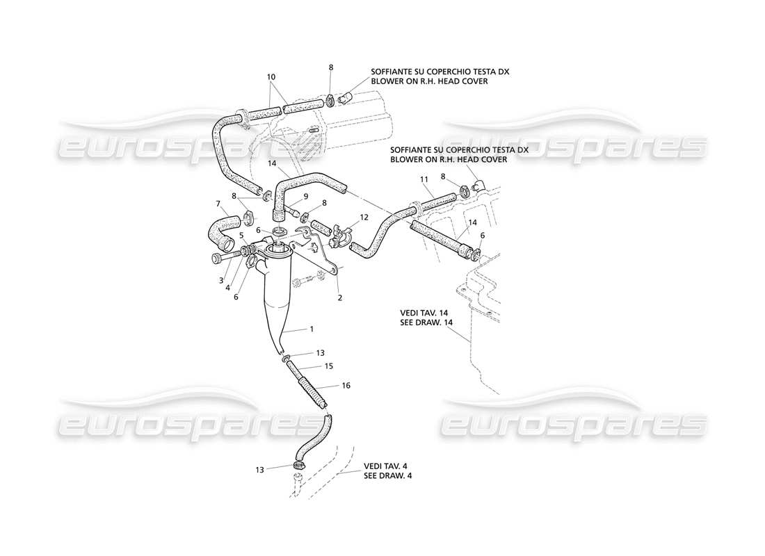 maserati qtp v8 evoluzione oil vapour recovery part diagram