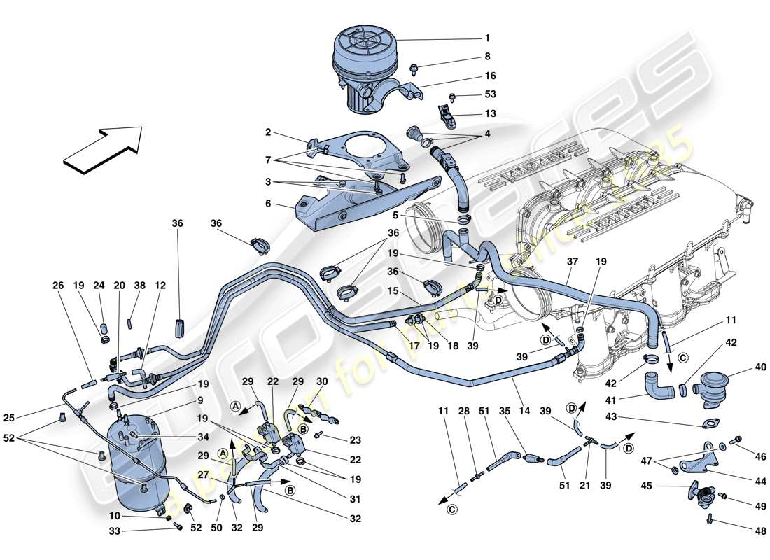 ferrari 458 speciale (europe) secondary air system part diagram