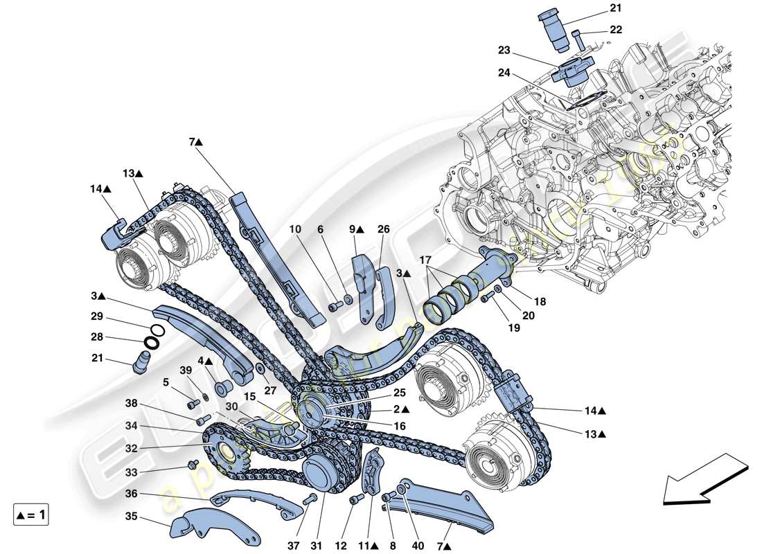 ferrari 458 italia (europe) timing system - drive part diagram