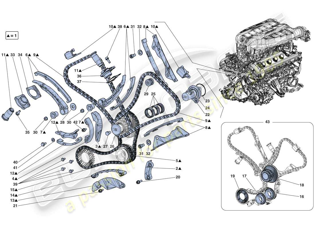 ferrari laferrari aperta (europe) timing system - drive part diagram