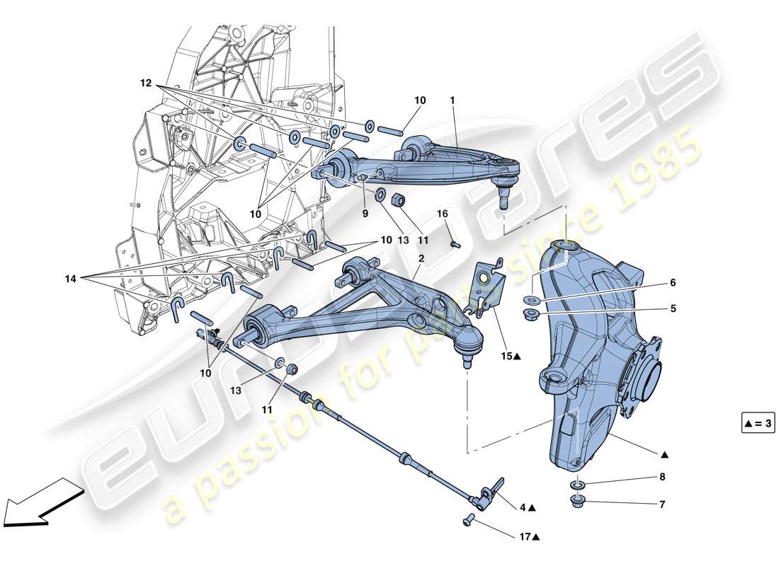 ferrari f12 berlinetta (rhd) front suspension - arms part diagram