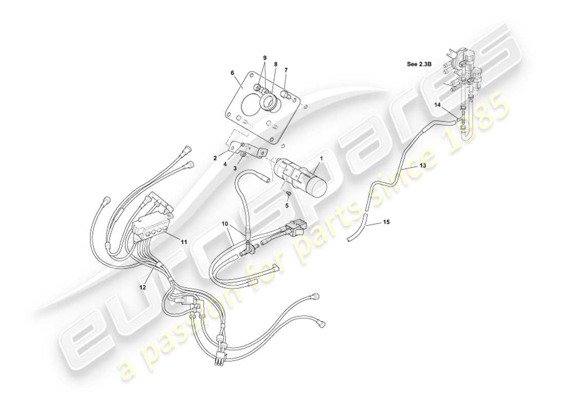 aston martin db7 vantage (2004) vacuum system part diagram