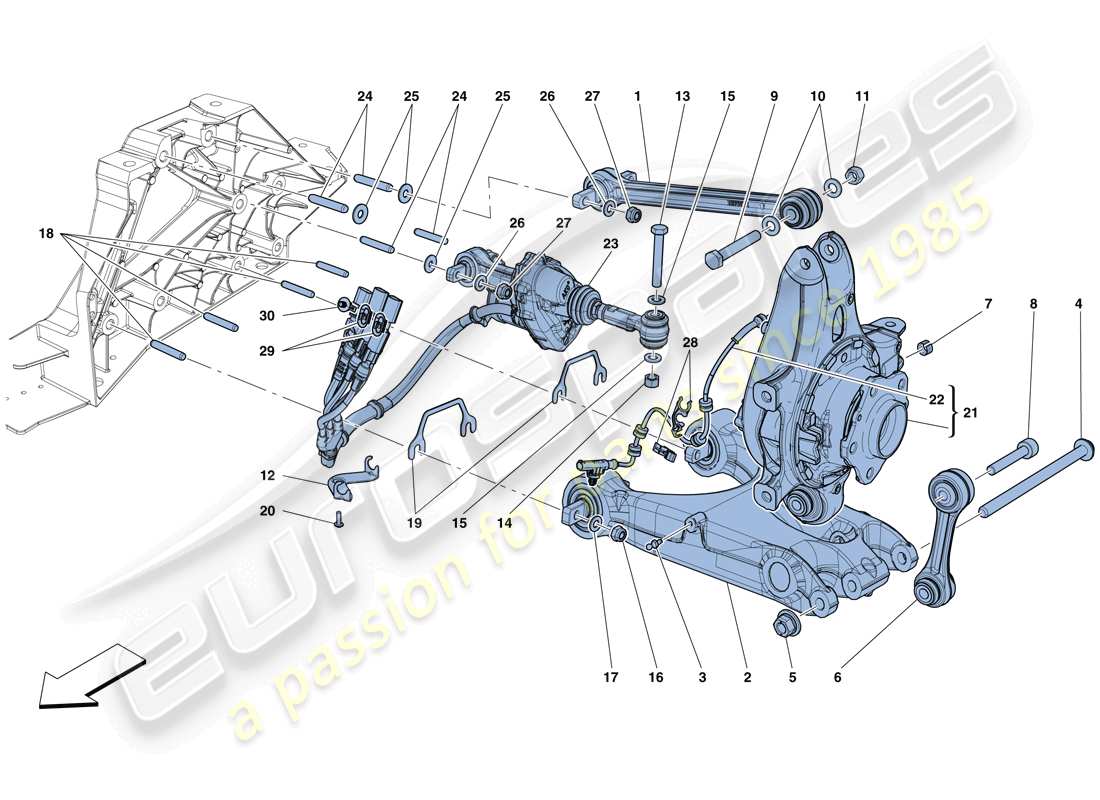 ferrari f12 tdf (usa) rear suspension - arms part diagram