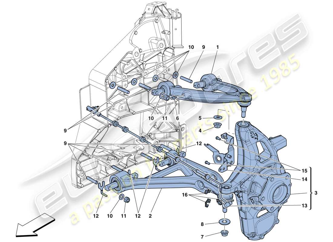 ferrari 488 gtb (rhd) front suspension - arms part diagram