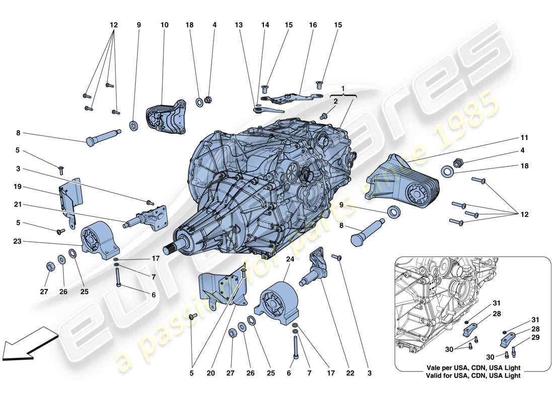 ferrari 812 superfast (europe) gearbox housing part diagram