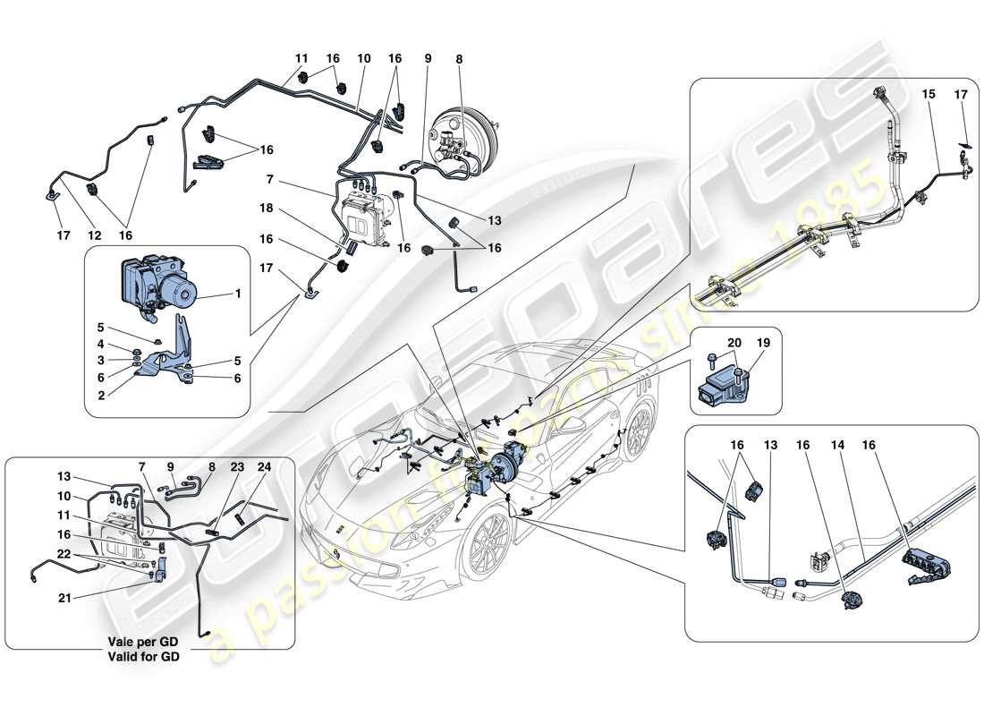 ferrari f12 tdf (europe) brake system part diagram