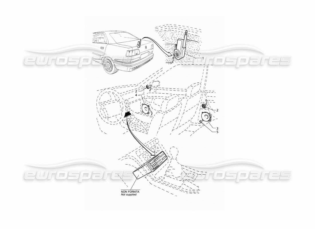 maserati qtp v8 (1998) audio system part diagram