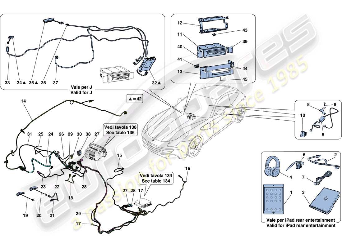 ferrari ff (usa) infotainment system part diagram