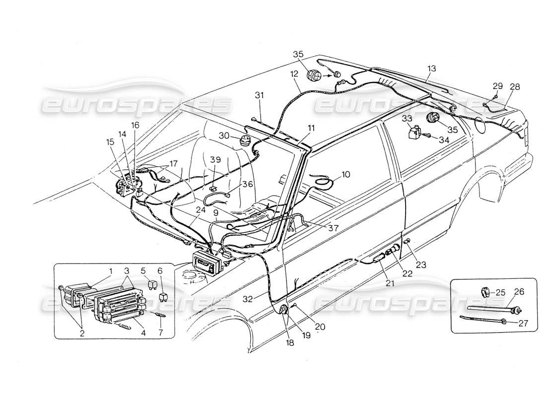 maserati 418 / 4.24v / 430 passenger comp. electr. system,lh steer. part diagram