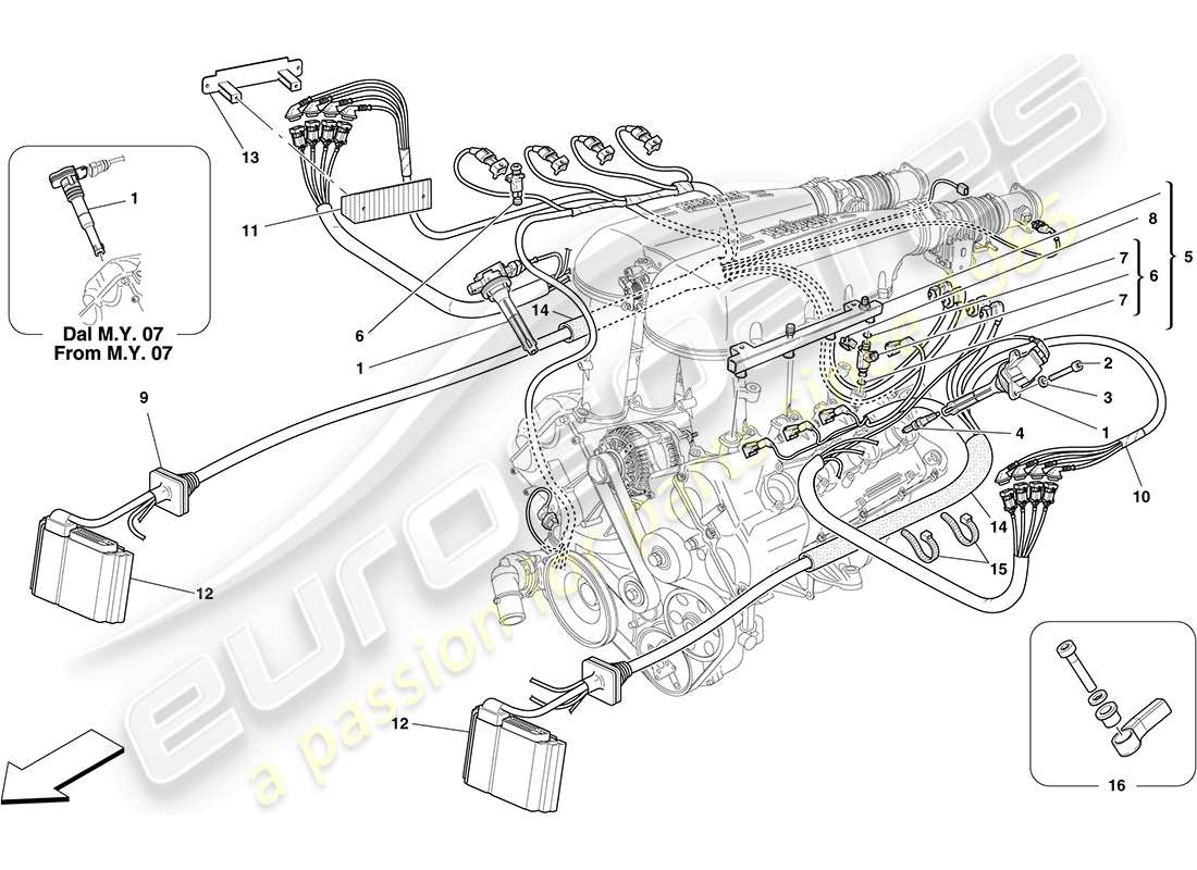 ferrari f430 coupe (rhd) injection - ignition system part diagram