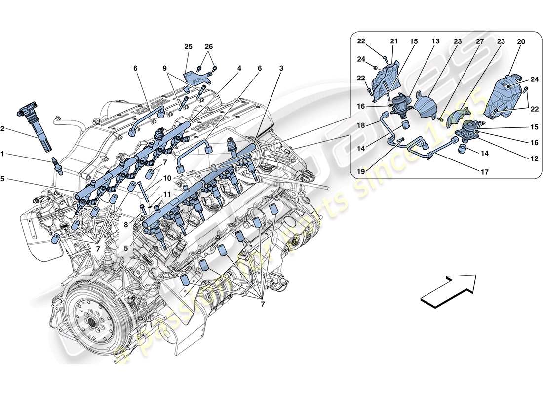 ferrari ff (usa) injection - ignition system part diagram