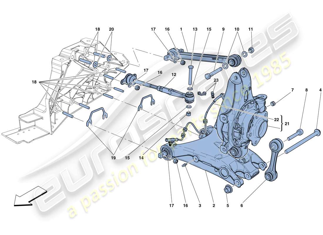 ferrari f12 berlinetta (rhd) rear suspension - arms part diagram