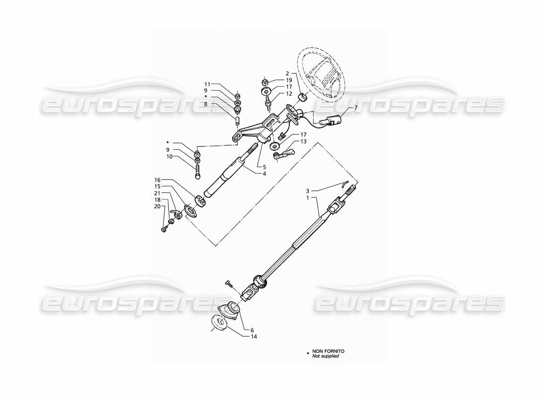 maserati qtp v8 (1998) steering column part diagram