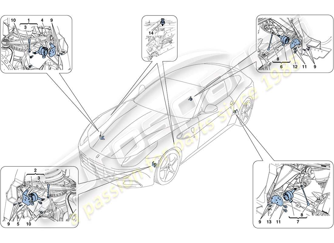 ferrari ff (usa) electronic management (suspension) part diagram