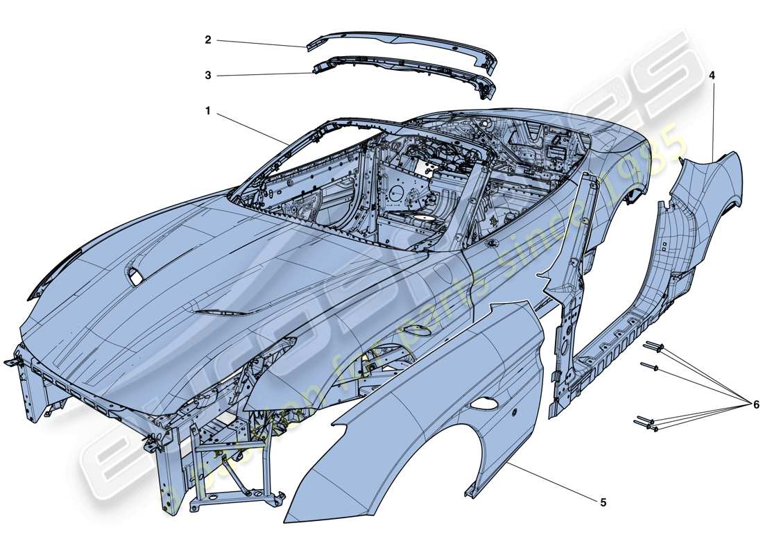 ferrari california t (usa) bodyshell - external trim part diagram