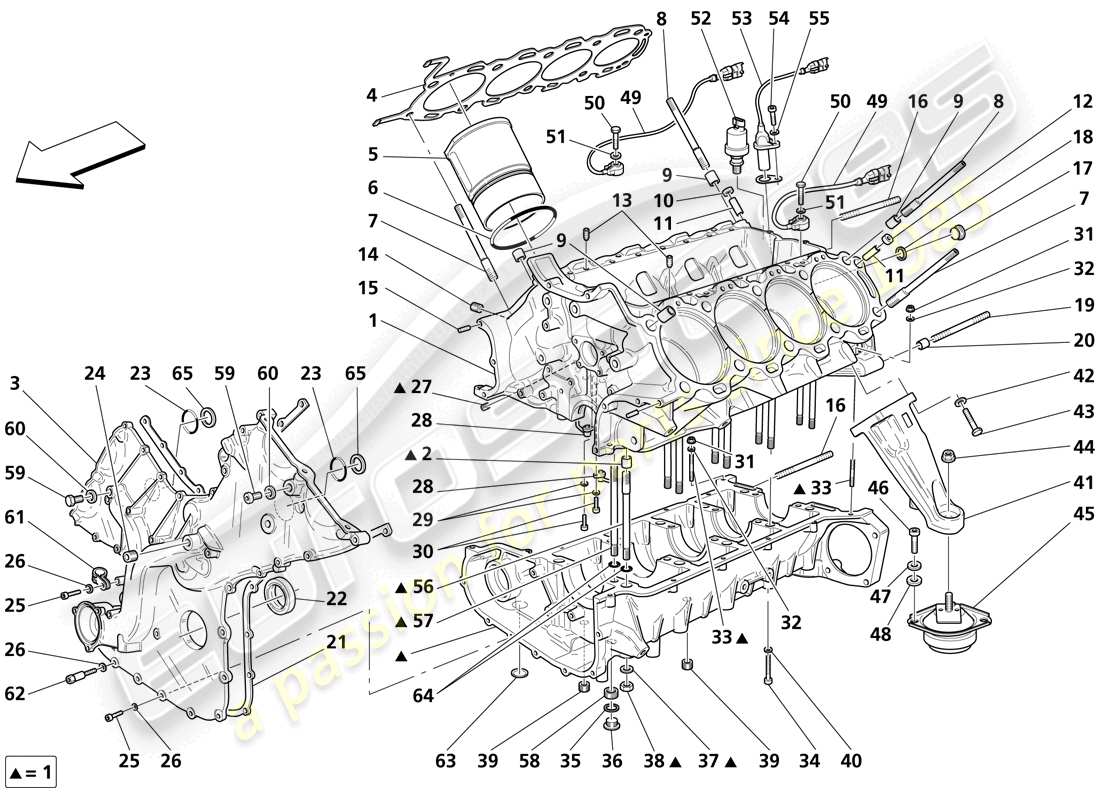 maserati trofeo crankcase part diagram