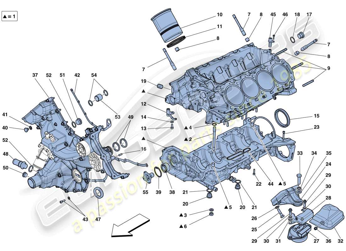 ferrari 458 italia (europe) crankcase part diagram