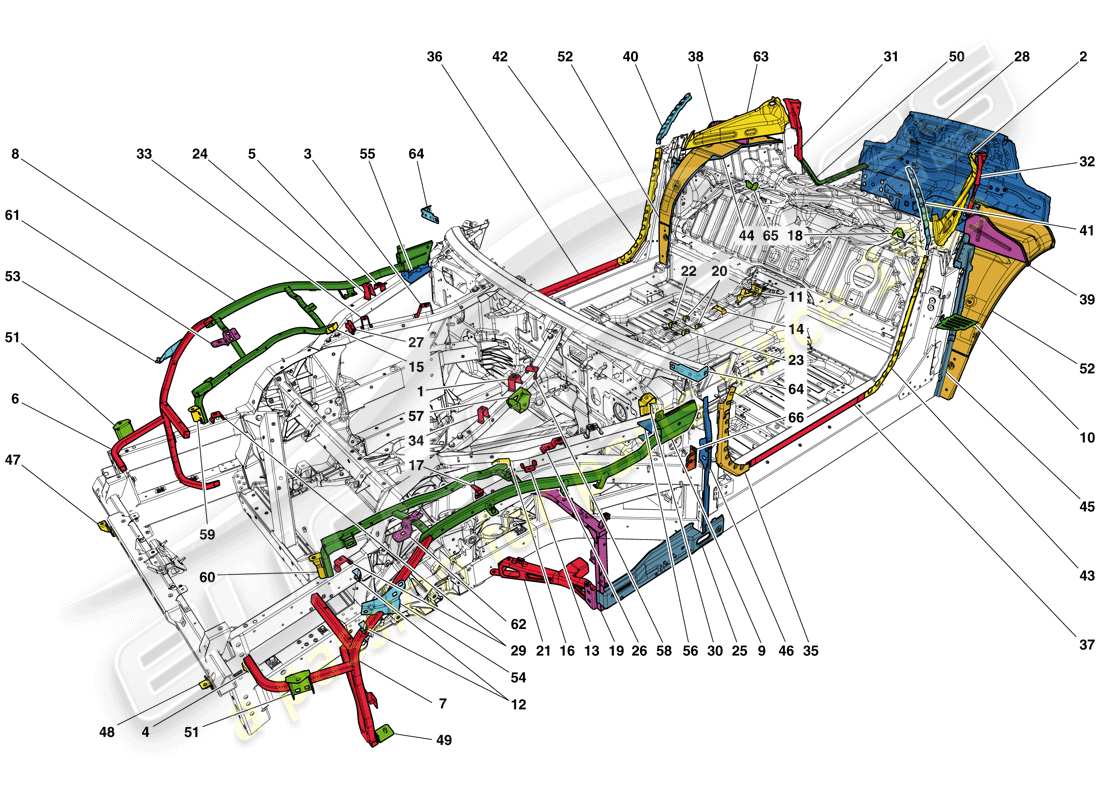 ferrari f12 berlinetta (rhd) chassis completion part diagram