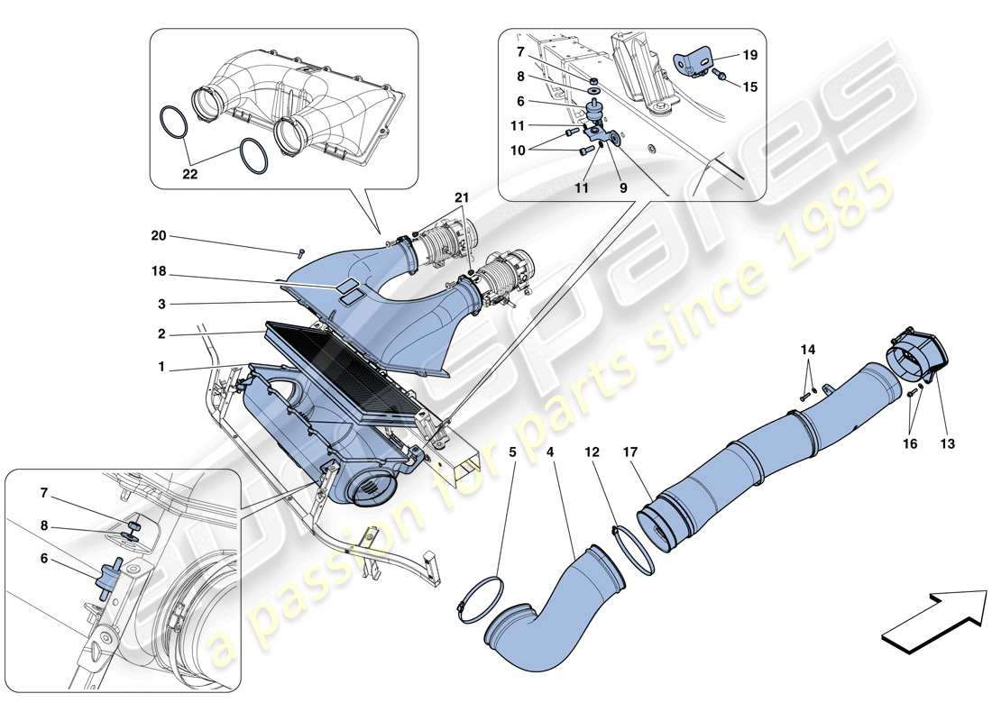 ferrari 458 italia (rhd) air intake part diagram