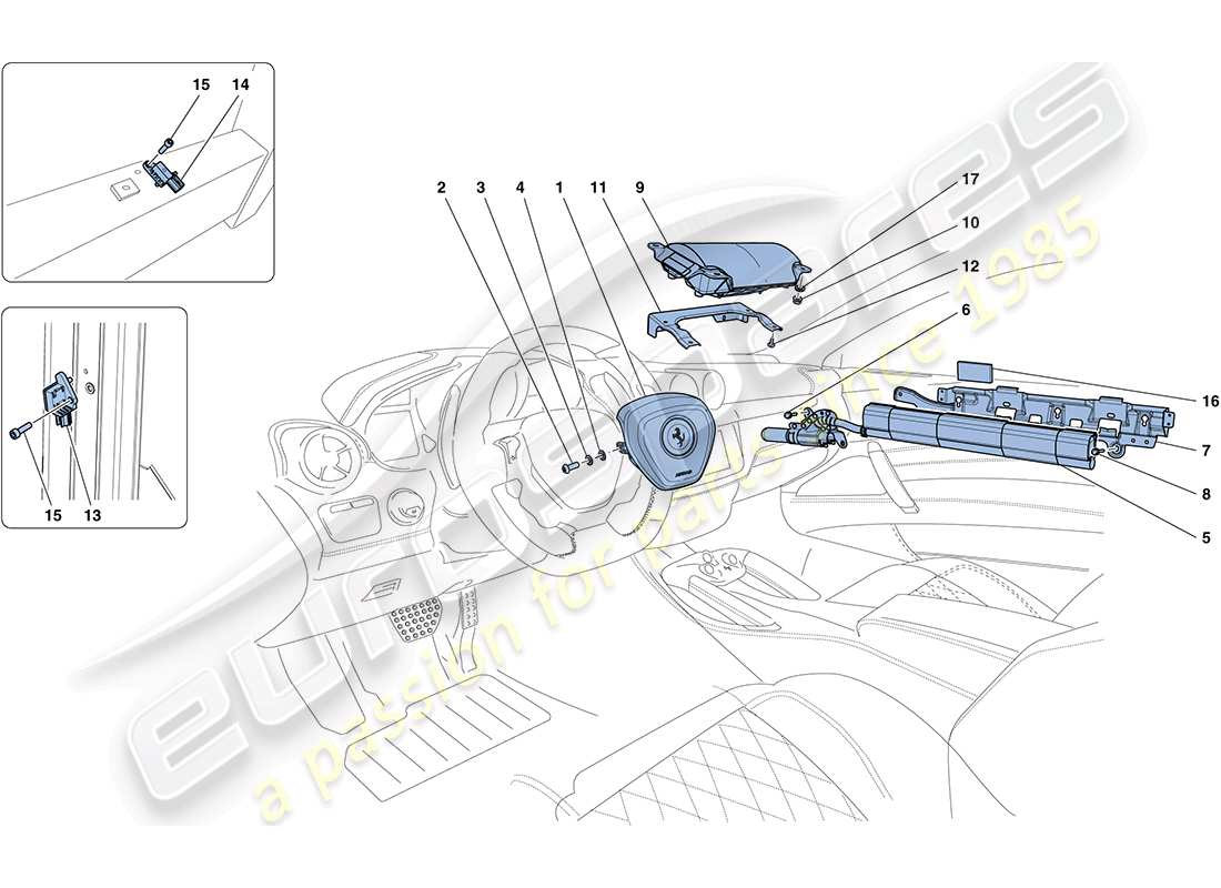 ferrari ff (rhd) airbags part diagram