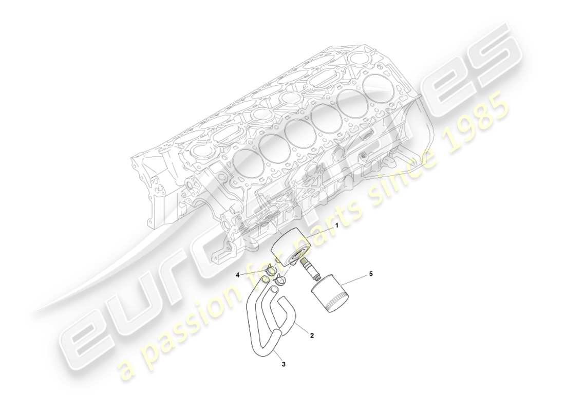 aston martin db7 vantage (2004) oil cooling system part diagram