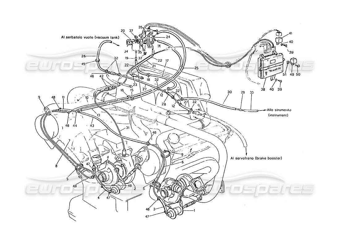 maserati biturbo 2.5 (1984) mabc system part diagram