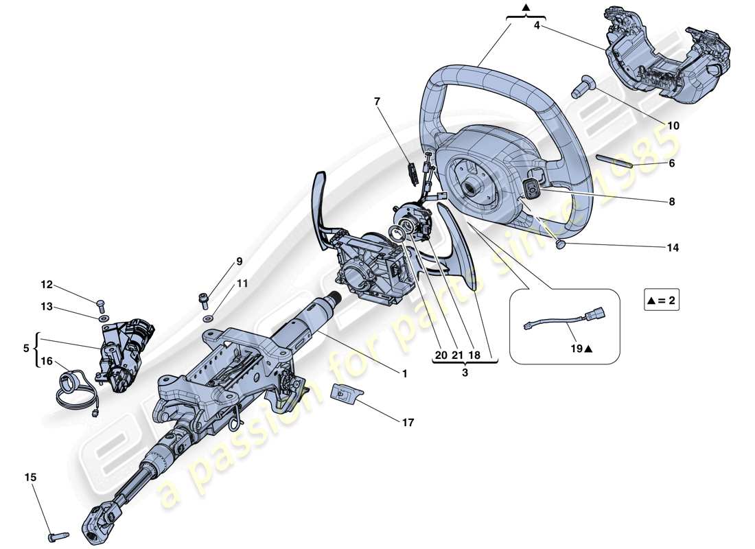 ferrari laferrari aperta (usa) steering control part diagram