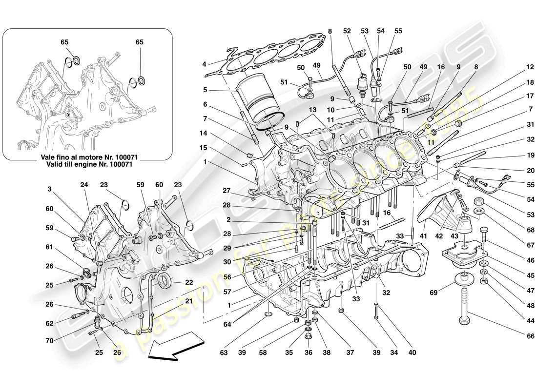 ferrari f430 spider (europe) crankcase parts diagram