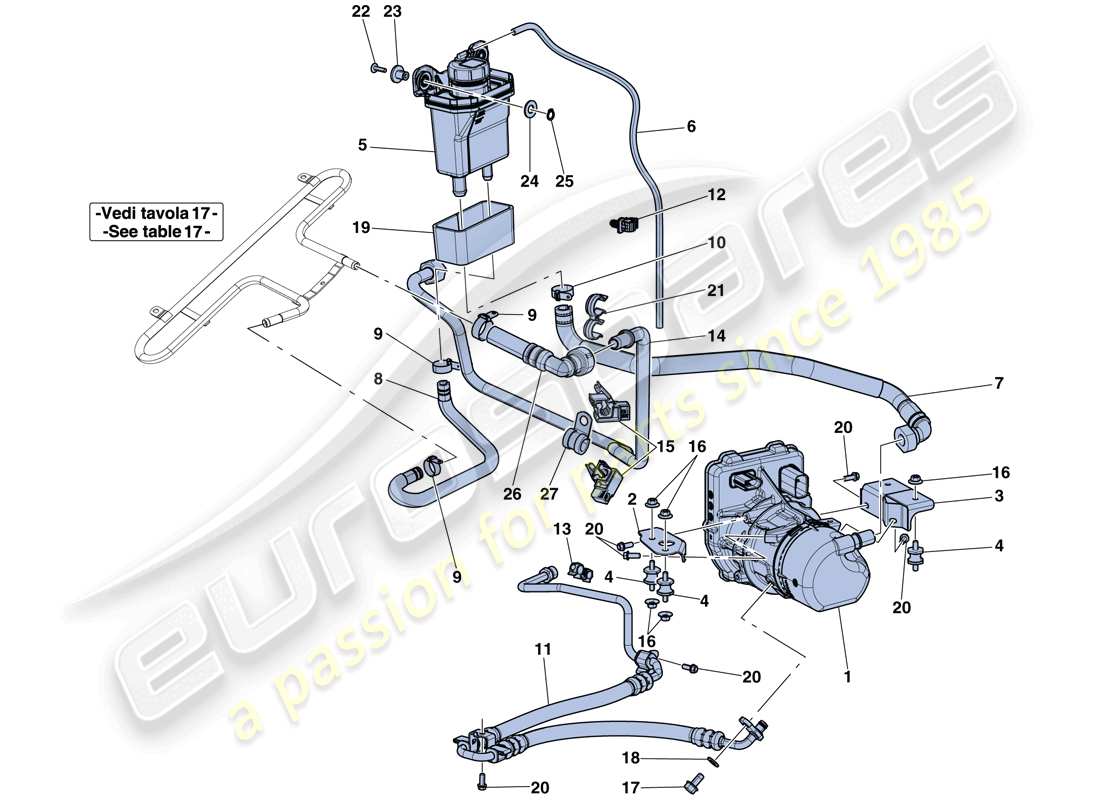 ferrari laferrari aperta (usa) power steering pump and reservoir part diagram