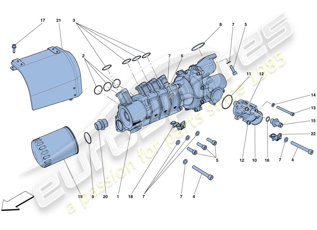 ferrari gtc4 lusso (europe) cooling - water / oil pump part diagram