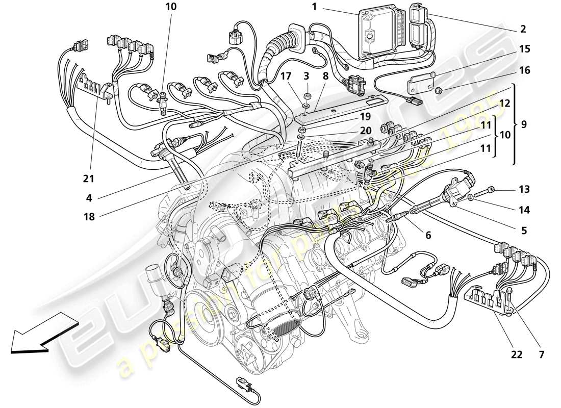 maserati trofeo injection system - ignition part diagram