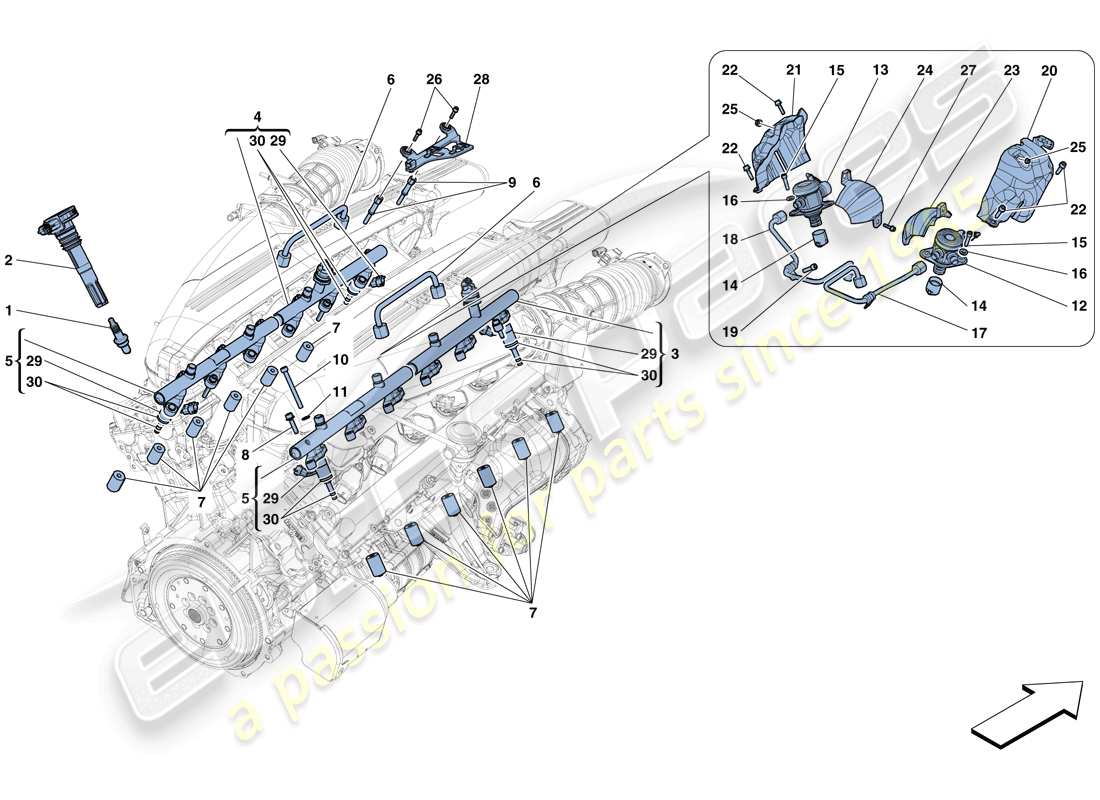 ferrari f12 berlinetta (europe) injection - ignition system parts diagram