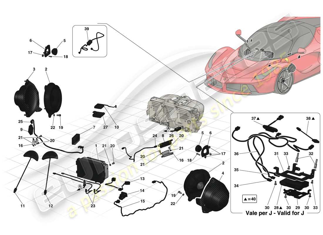 ferrari laferrari (europe) audio - infotainment system part diagram