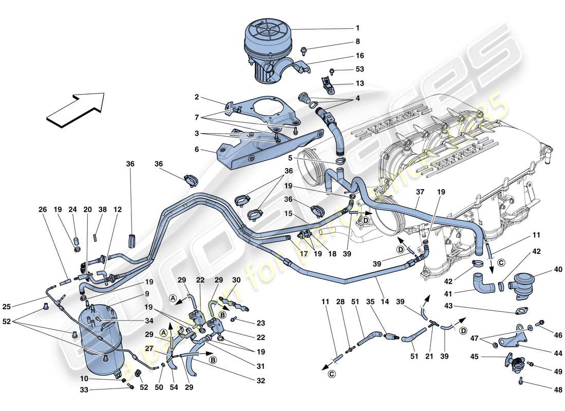 ferrari 458 speciale aperta (europe) secondary air system part diagram