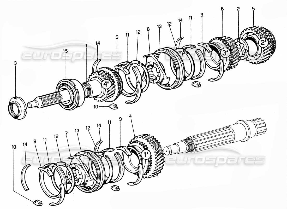 ferrari 365 gtc4 (mechanical) gears - revision part diagram