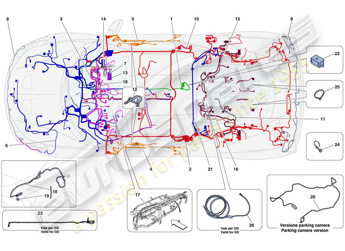 ferrari 458 speciale (europe) main wiring harnesses part diagram