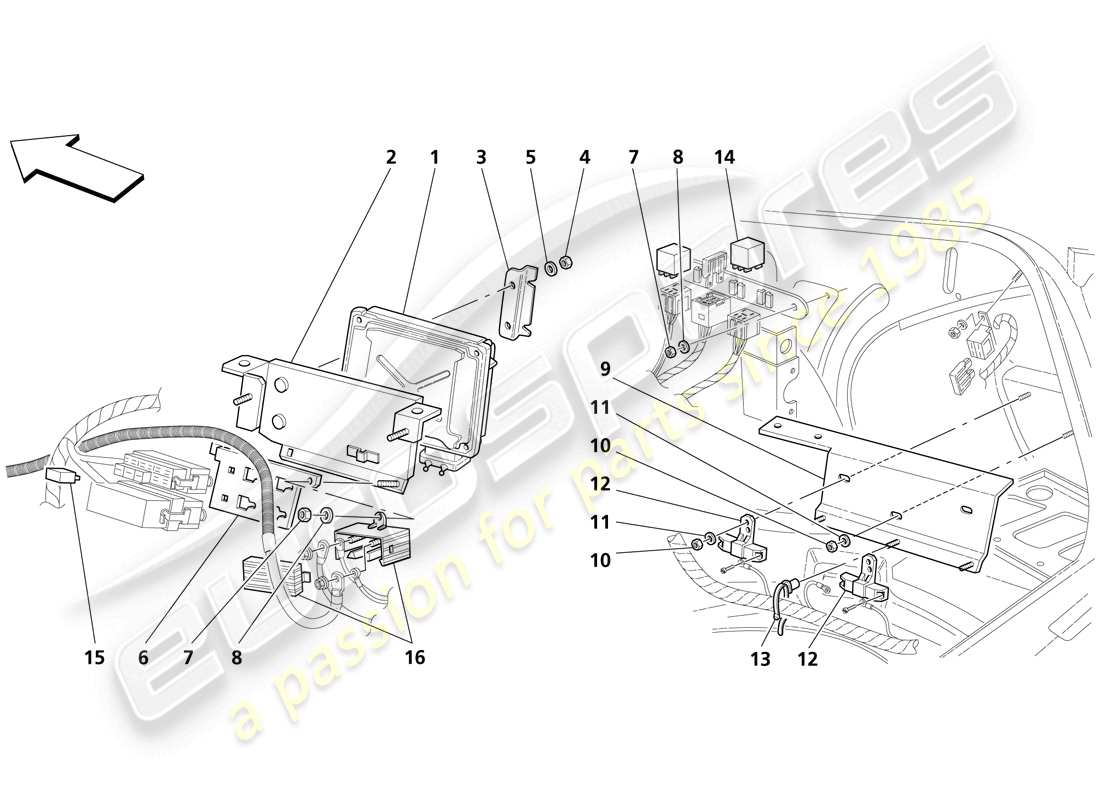 maserati trofeo trunk compartment control units part diagram