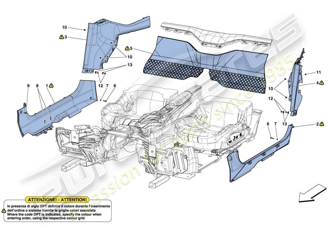 ferrari 812 superfast (europe) interior trim part diagram